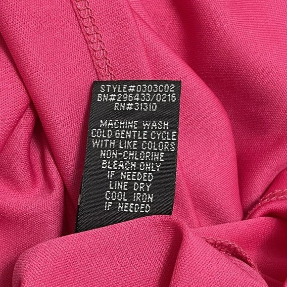 IN Studio Dress Straight Pencil Size 12 Pink Hippie Open Ruche Crochet Casual - Picture 9 of 12